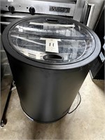 NEW BARREL STYLE SELF-SERVICE COOLER W/CASTERS