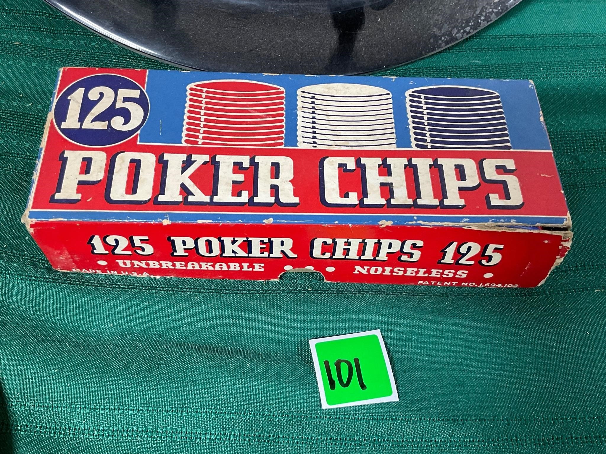 Vtg Poker Chips,Roulette&Drum Sticks