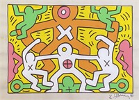 Keith Haring Mixed Media on Paper Pop Art