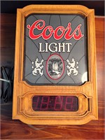 Vintage Coors Light Mirror, Clock, Tested & Works