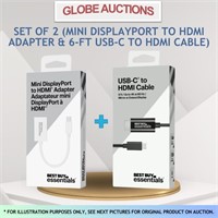 SET OF 2(DISPLAY PORT TO HDMI ADAPTER+HDMI CABLE)