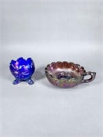 (2) Imperial Carnival Glass Bowl and Nappy