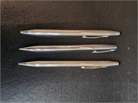 3 Cross pens (2 are Sterling Silver)