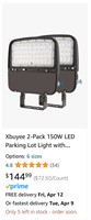 2-Pack 150W LED Parking Lot Light with Photocell