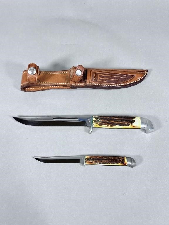 Case Double Knife Set with Leather Sheath