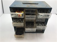 TOOL ORGANIZER WITH SCREWS, ELECTRIC CAPS,