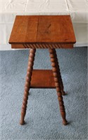 Antique Oak Accent Table 16"W 16"D 30"Tall