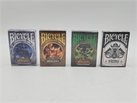 4 New Packs Bicycle WOW/ VIKING CARD DECKS