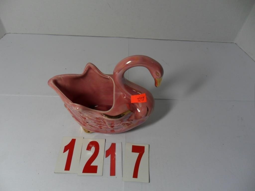 April 2024 Swans and Flamingos Pottery and Figurines