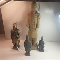 Terra cota Asian warrior figures