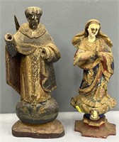 Religious Santos Style Wood Carvings