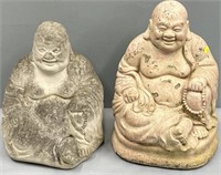 2 Concrete Buddha Figures