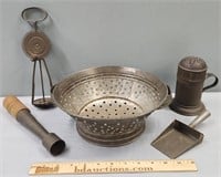 Antique Tin Country Kitchenware Lot Collection