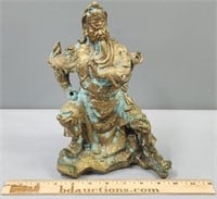 Cast Brass Asian Warrior Figure
