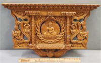 Carved Wood Asian Bracket Shelf