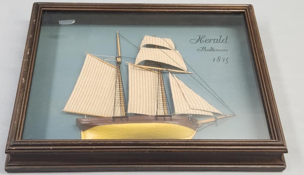 Herald Baltimore Clipper Ship Shadowbox Model