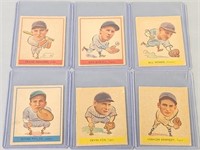 6 1938 Goudey Baseball Cards Heads Up