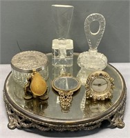 Perfume Bottles & Mirrored Plateau Lot