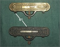 Pair of Stanley pocket levels one with brass top a