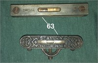 Two small Stanley levels: 4" nickel plated machini