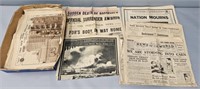 Newspapers Historical Headline Lot