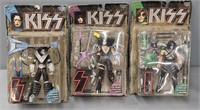 3 Kiss Action Figures Doll Packaged