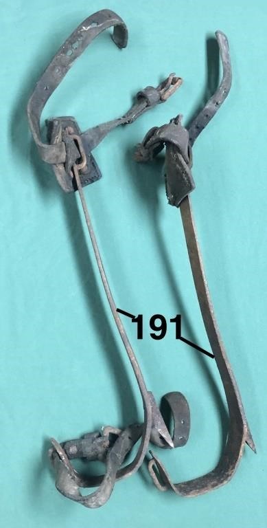 Pair of 16 1/2-inch T.H. BUCKHINGHAM climbing spik