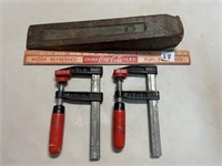 TWO C-CLAMPS AND WEDGE