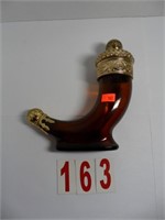Amber Glass Horn With Screw On  Lid