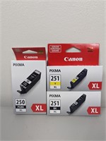 [SEALED]CANON PIXMA 250 PGBK XL 251 Y XL 251 BK XL