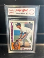 1984 Topps Don Mattingly Rookie Card Graded 10