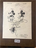 Patent print 1930 Micky Mouse Disney as pic