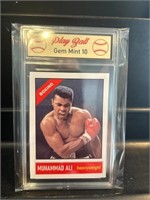 Muhammad Ali Foil Back Card Graded 10