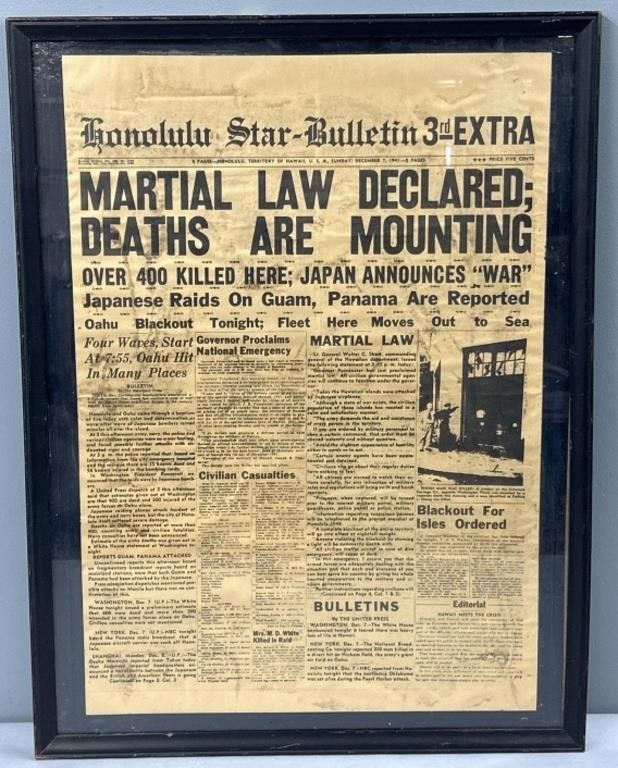 Honolulu Martial Law Newspaper Front Page