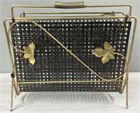 MCM Brass Magazine Rack Leaf Form