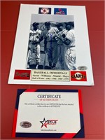 BASEBALL IMMORTALS AUTOGRAPHS W/ COA