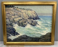 Carroll Leja Nichols Ocean Oil Painting on Canvas
