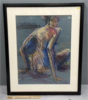 John F Bledsoe Nude Portrait Pastel Drawing