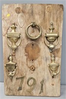 Metal Door Knockers & Numbers On Wood