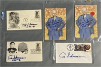 8 Tex Schramm Signed Goal Line Art Cards /1st Day