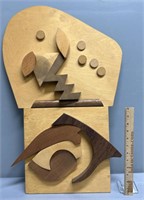 Modern Wood Wall Sculpture attb Scuris