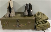 Military Accessories; Trunk & Boots Lot