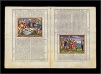 16th c. Hand-colored Bible Leaves