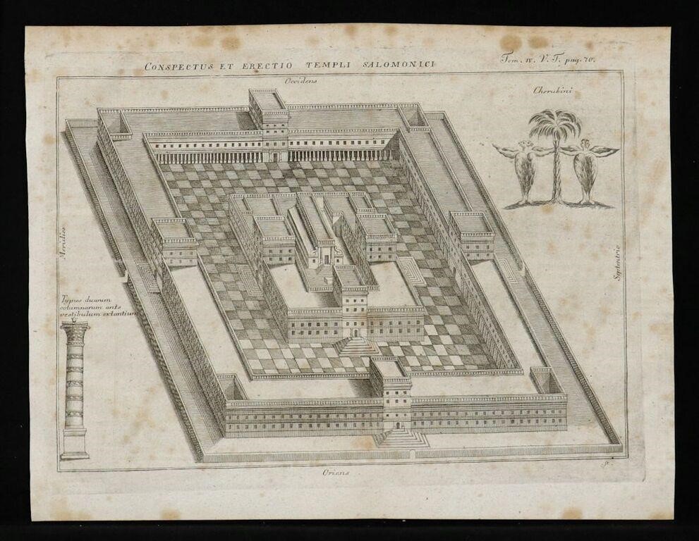 18th c. Engraving, Solomon's Temple