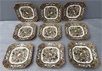 9 Chinese Thousand Butterflies Square Plates
