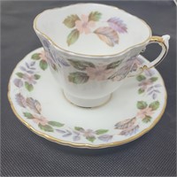 Aynsley Quatrefoil Cup And Saucer Mark Footed
