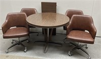 Table & Chairs; Laminate; Upholstered & Chrome