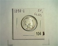 1898-S BARBER DIME XF CLEANED