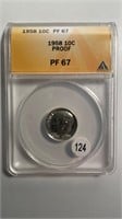 1958 ROOSEVELT DIME ANACS PF 67