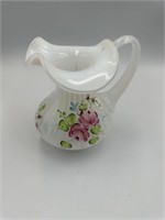 Fenton Hand-Painted Floral motif French Opalescent